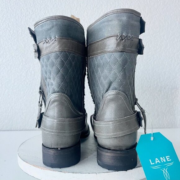 NEW Lane DUSTOFF Gray Womens Cowboy Boots 8.5 Western Cowgirl Short Ankle Bootie - Picture 3 of 12